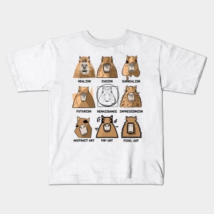 Capybaras Funny Capybara Face Rodent Ok I Pull Up Capybara Kids T-Shirt